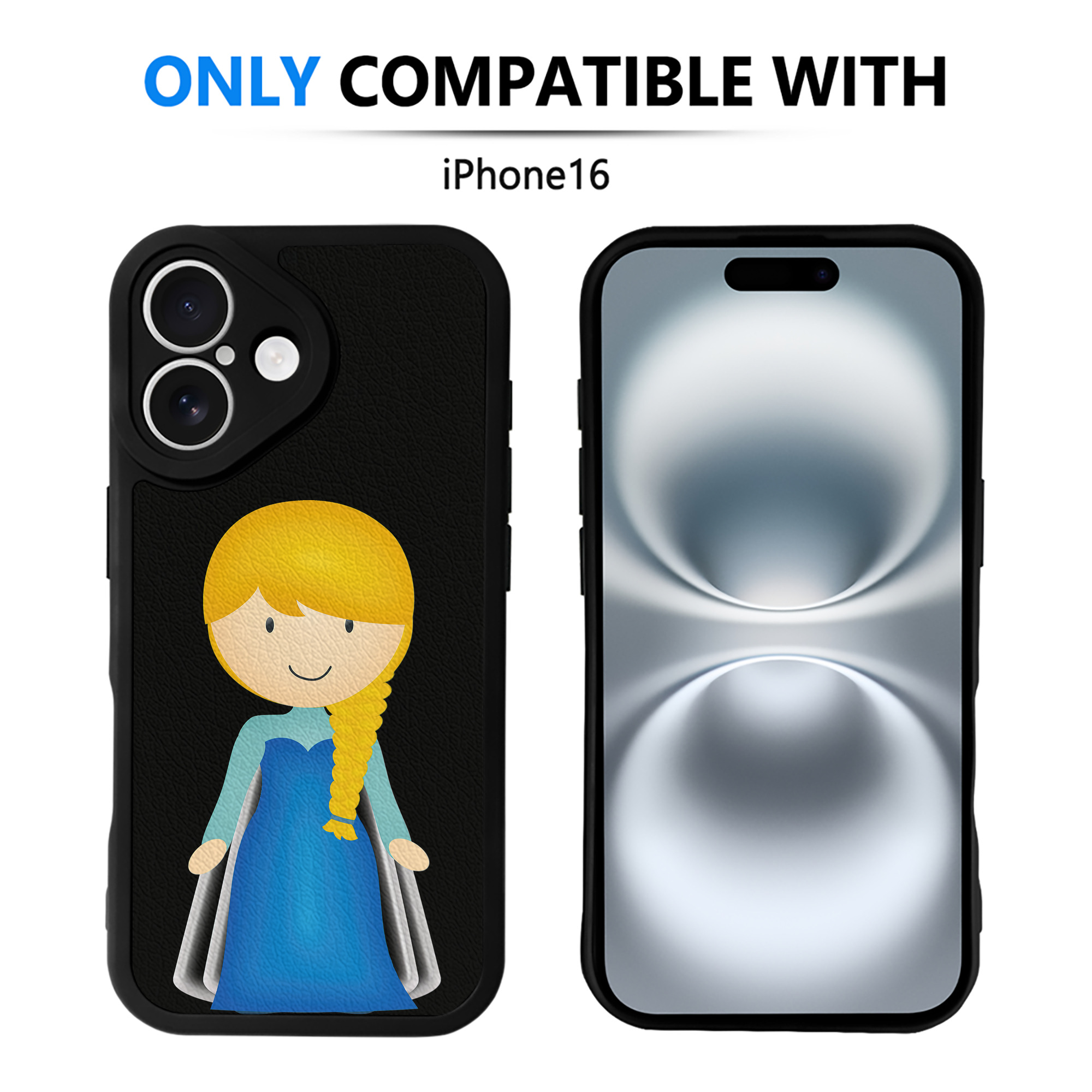 （画像用） アナと雪の女王 アンナ エルサ Frozen Anna Elsa 【iPhone 16シリーズ対応】シリコンスマホケース（レザー調） 材質：シリコン